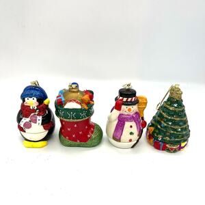 Mr Christmas Set of 4 Porcelain Rotating Musical Ornaments Tested & Working